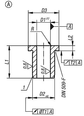 Flanged drill bushes stainless steel DIN 172, Form A