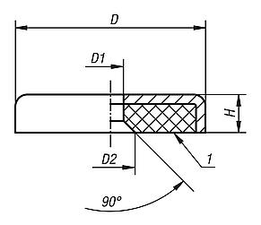 Magnets shallow pot with countersink hard ferrite