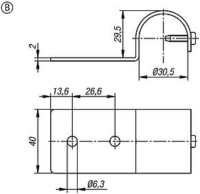 Ø30 I 型板衣架，B 型，简单