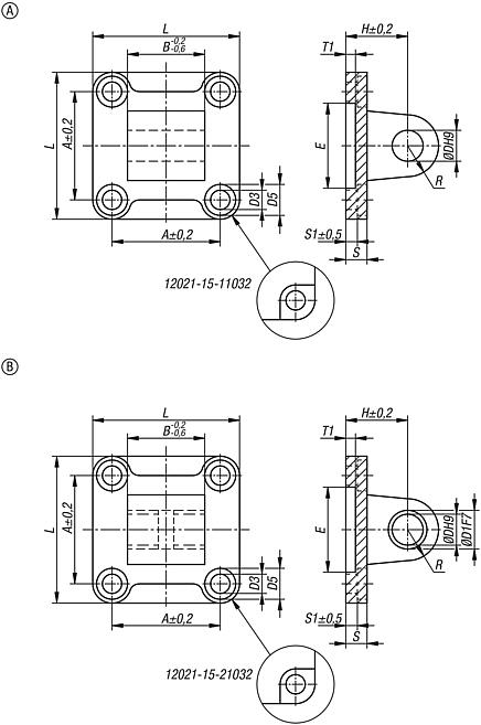 Swivel flanges
for ISO 15552 / 21287