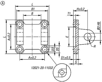 用于 ISO 15552 / 21287 的旋转法兰叉，A 型
