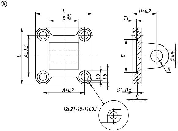 用于 ISO 15552 / 21287 的 A 型旋转法兰