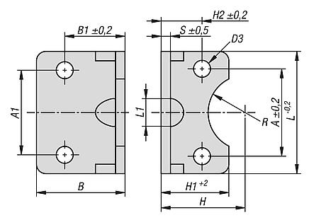 脚座固定装置
用于 ISO 15552 / 21287