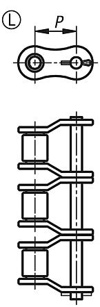 Connecting links triplex DIN ISO 606, Form L