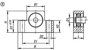 组块型 浮动轴承单元, EF 型, B 型