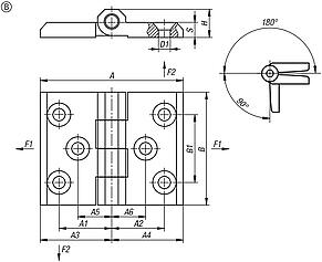 Hinges die-cast zinc, Form B