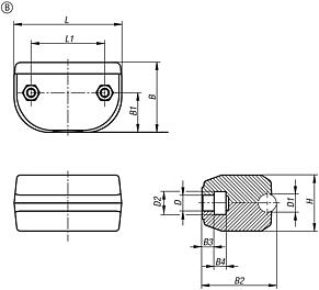 用于圆形侧导向装置的塑料单夹具，B 型