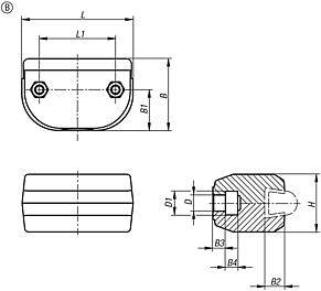用于带圆锥形固定轮廓的侧导向装置的塑料单夹具，B 型
