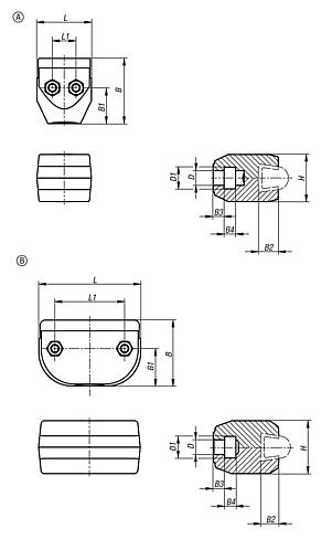 用于带圆锥形固定轮廓的侧导向装置的塑料单夹具