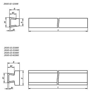 带圆锥形固定轮廓的
塑料扁平侧导向装置
