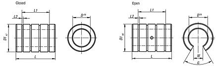 Linear plain bearings