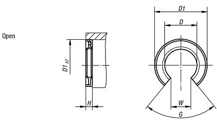 Attachment seals double-lip sealing rings, open