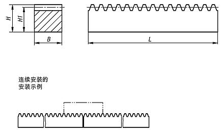 齿部铣削 钢制齿条，竖直啮合，啮合角 20°