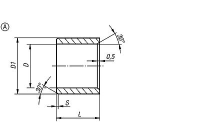 Plastic plain bearings, Form A