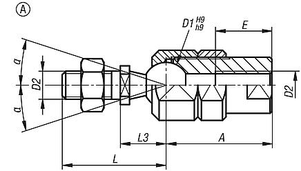 Axial joints for tractive forces adjustable, Form A