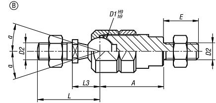 Axial joints for tractive forces adjustable, Form B