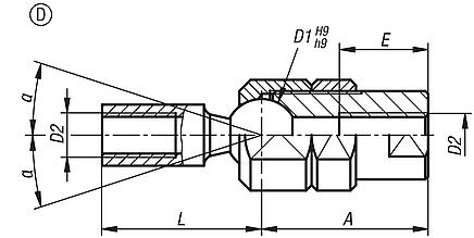 Axial joints for tractive forces adjustable, Form D