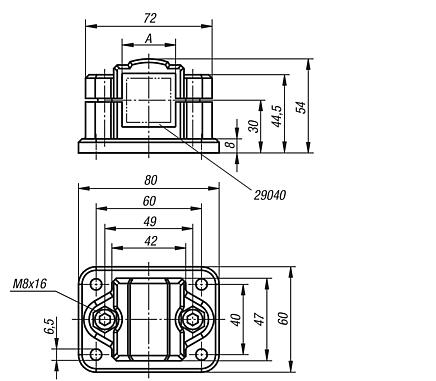 Tube clamps flange, plastic