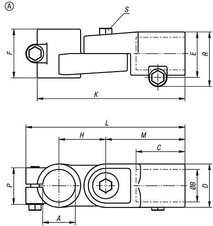 Tube clamp joints, aluminium, Form A, without toothing