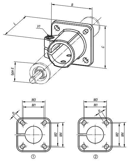 Linear actuator connector clamps base