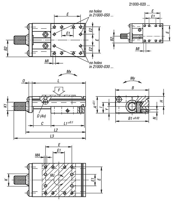 Dovetail slides with micrometer spindle