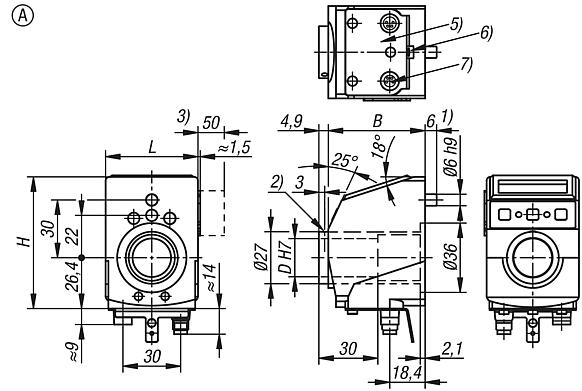 Position indicator, plastic, electronic
IO link interface, Form A, with hollow shaft