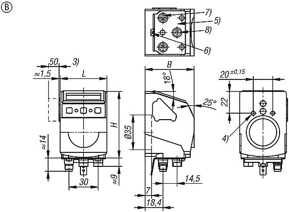 Position indicator, plastic, electronic
IO link interface, Form B, with magnetic sensing