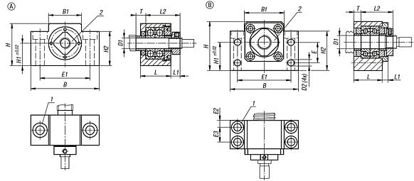 Fixed bearing units, steel block version, type BK