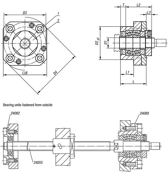Fixed bearing units flange version