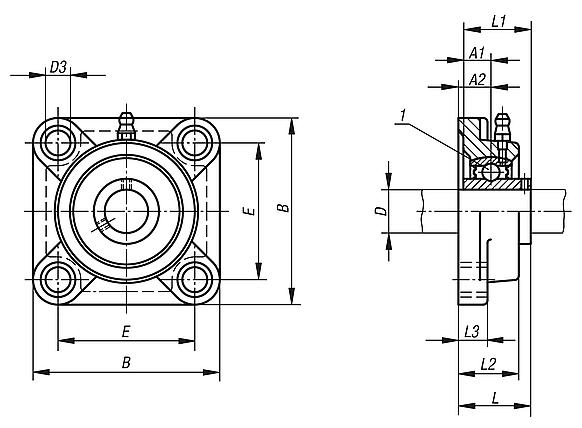 Pillow block bearing flange type UCF