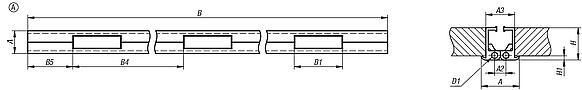Piano hinges, aluminium, with double joint