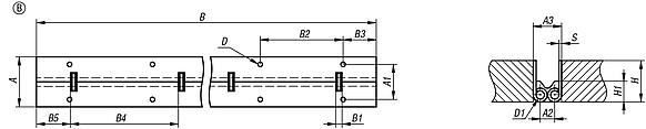 Piano hinges, stainless steel with double joint