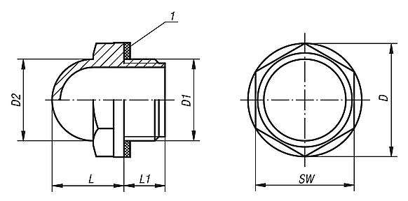 Oil level sight glasses domed