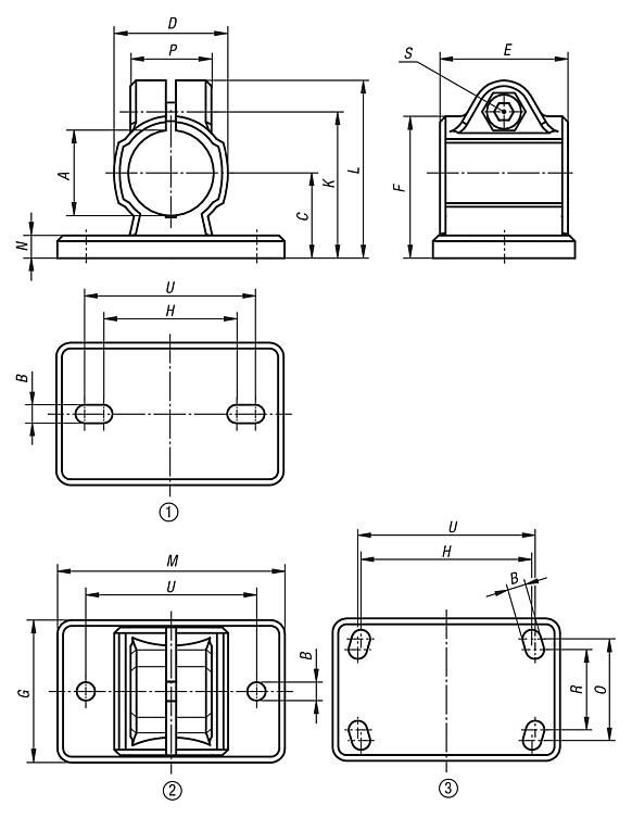 Tube clamps flange aluminium - inch