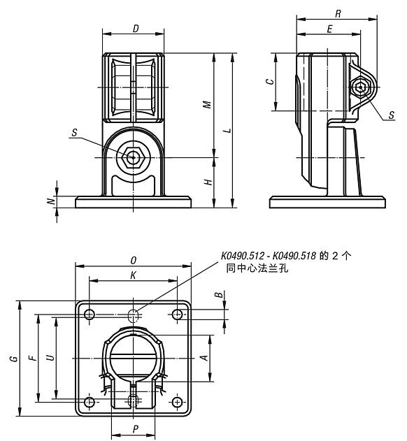 铝制铰接脚管接头 - inch