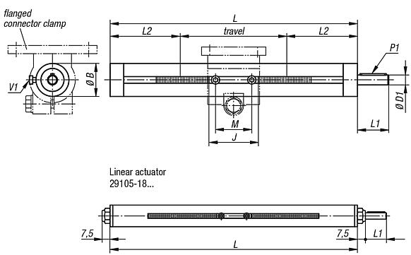 Linear actuators with steel trapezoidal thread spindle, with plain or ball bearings