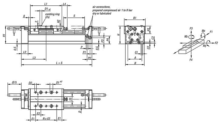 Linear gantry module with round guides