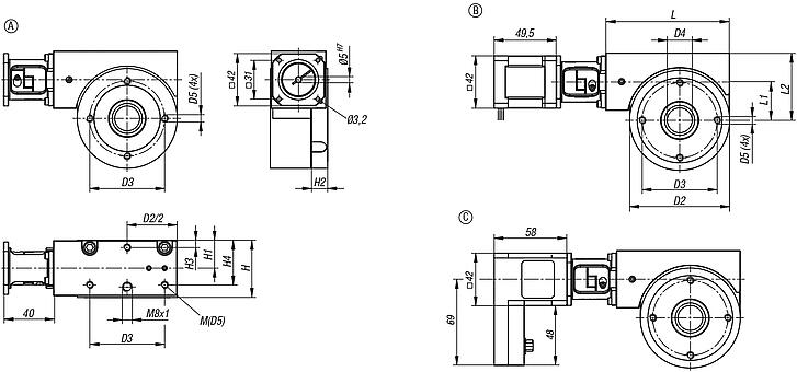Positioning stages rotary with coaxial electric drive