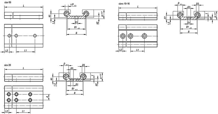 Guide rails DryLin® Wdouble