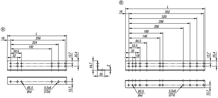 伸缩滑轨钢制安装支架