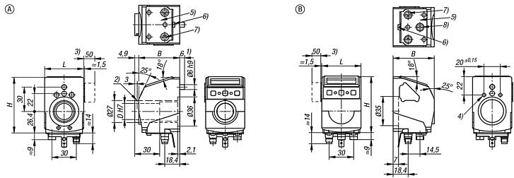 塑料位置指示器，电动 IO-Link 接口