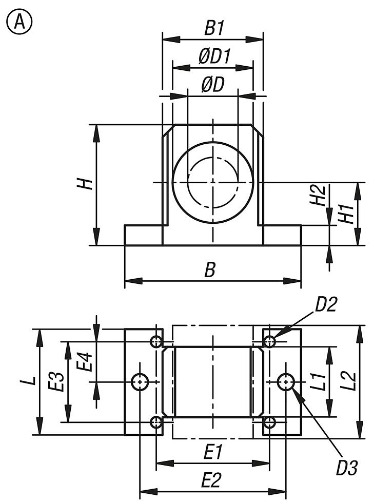 Pedestal bearing, aluminum, style A