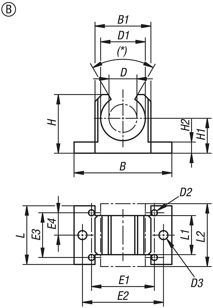 aluminum pedestal bearing, style B
