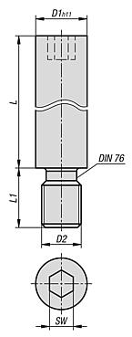 带螺纹的钢制导向螺栓