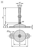 Levelling feet steel or stainless steel
Form E