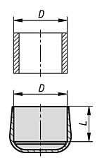 Protective caps, plastic for round tubes