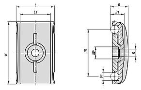 用于圆形侧导向装置的
塑料双夹具