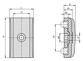 用于带圆锥形固定轮廓的侧导向装置的
塑料双夹具