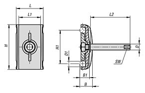 用于圆形侧导向装置的
带不锈钢螺栓的塑料双夹具
