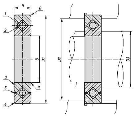 钢制交叉滚子轴承，紧凑型